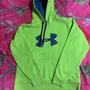 Neon Yellow and Blue Under Armor Hoodie